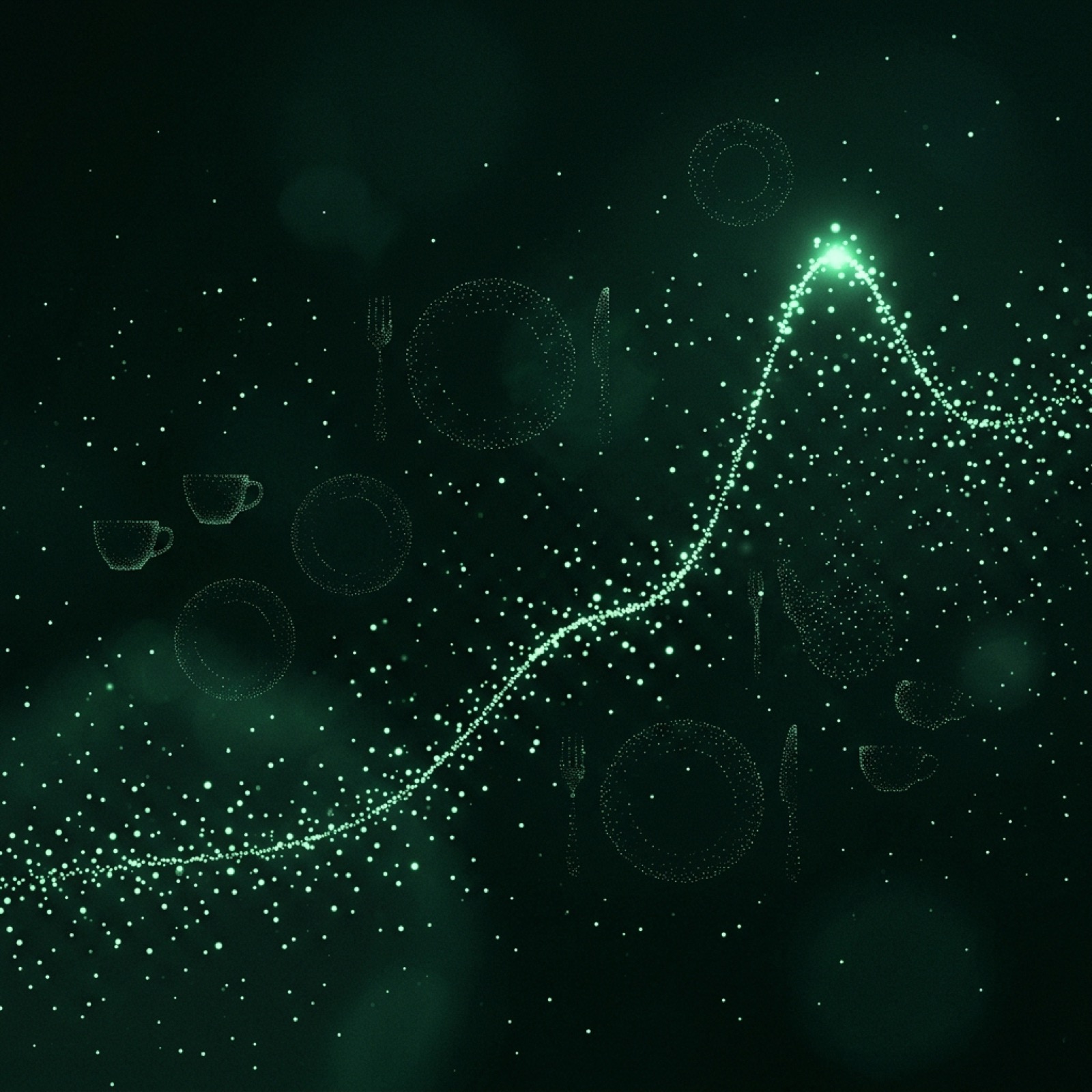 Abstract visual of a system learning a restaurant's patterns