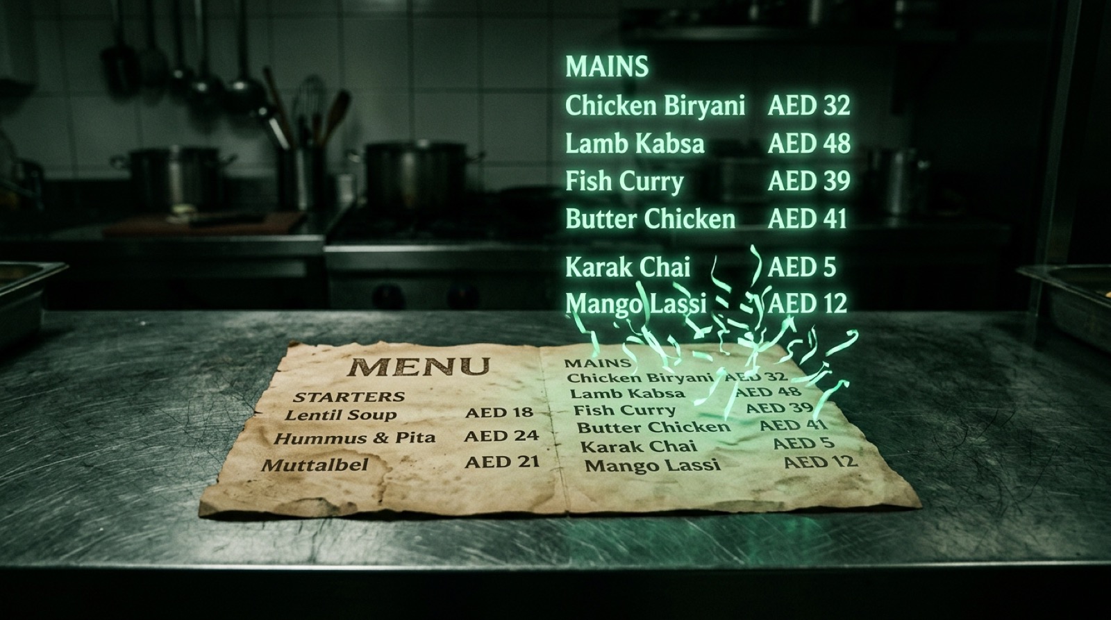 From a paper menu to a live restaurant in twenty minutes